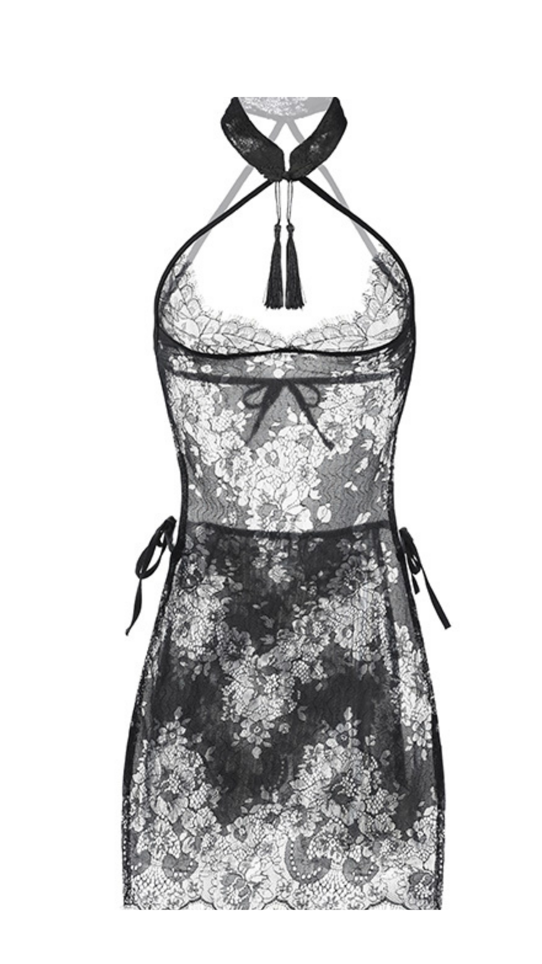 Lace Cheongsam Lingerie with Open Back