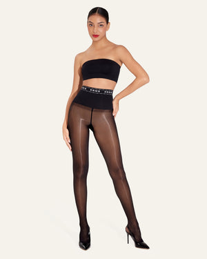 Eros Lingerie No.1 black tights, ultra-sheer and durable pantyhose for daily wear, product-1